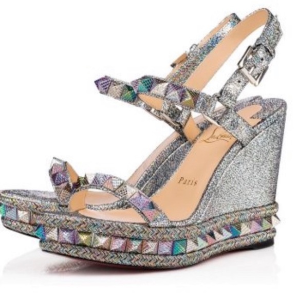 Christian Louboutin Shoes - Christian Louboutin Pyraclou 110 Nappa Mica Wedge